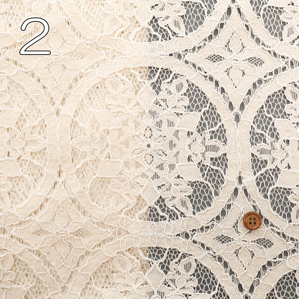 C/N/R Raschel Lace Fabric - Circle Flower - nomura tailor