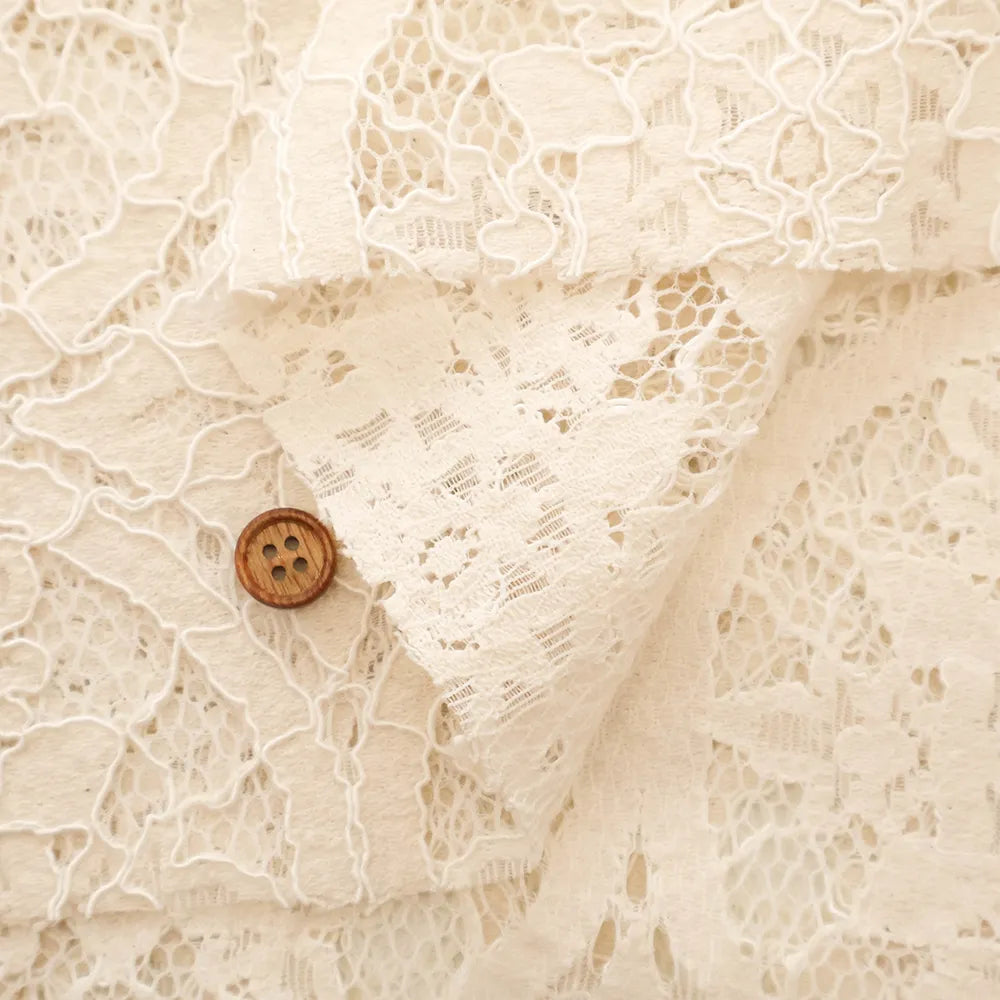 C/N/R Raschel Lace Fabric - Circle Flower - nomura tailor