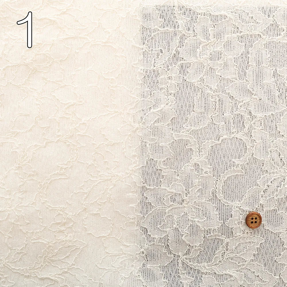 R/N Stretch Raschel Lace Fabric - Elegant Flower - nomura tailor