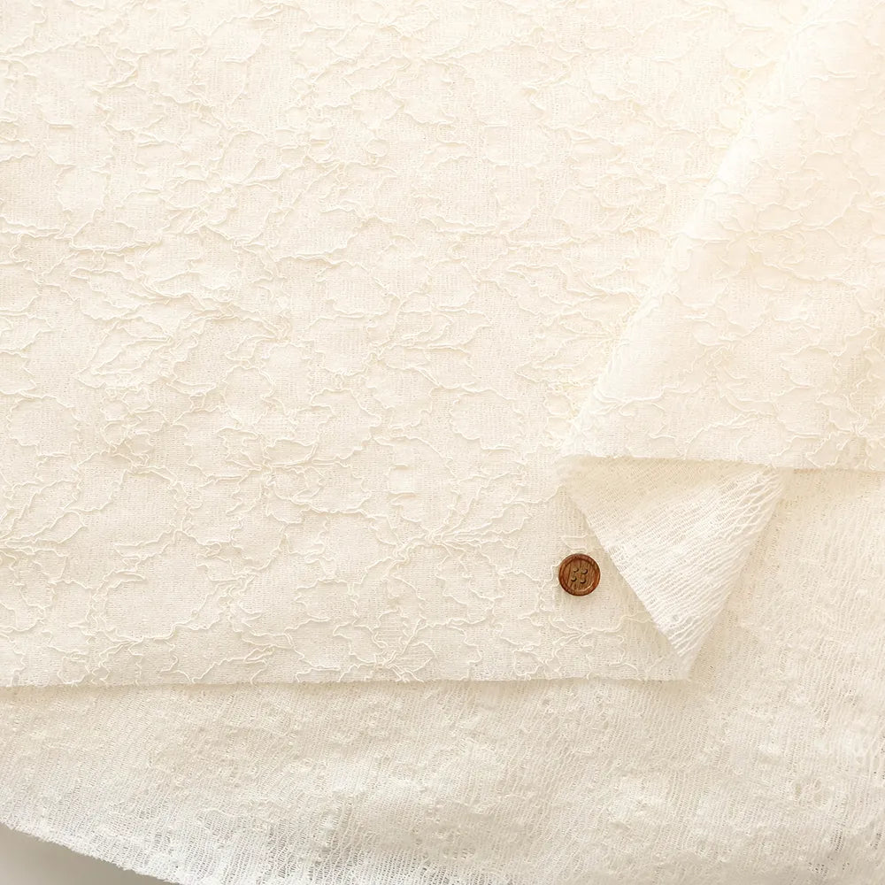R/N Stretch Raschel Lace Fabric - Elegant Flower - nomura tailor