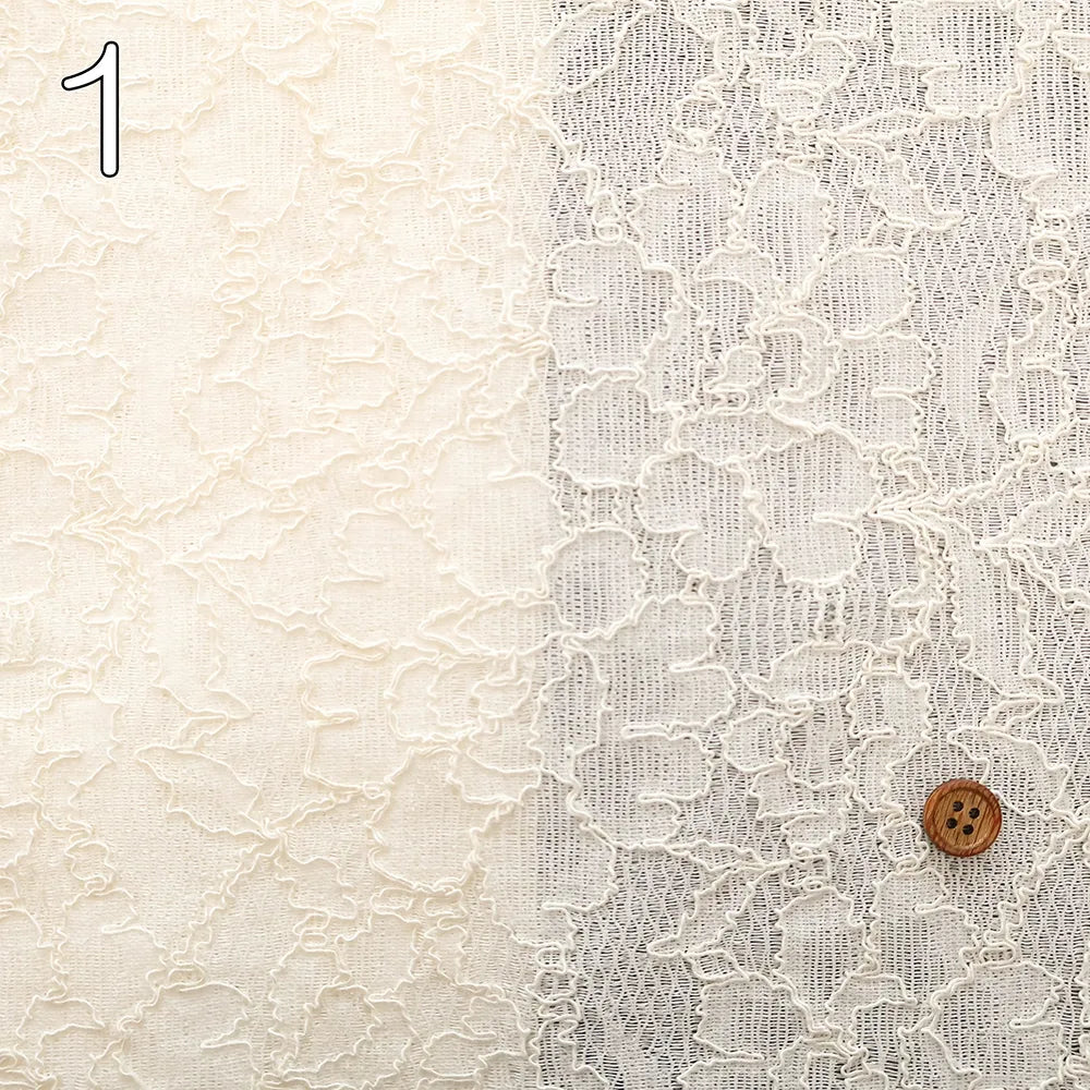 R/N Stretch Raschel Lace Fabric - Flowers - nomura tailor