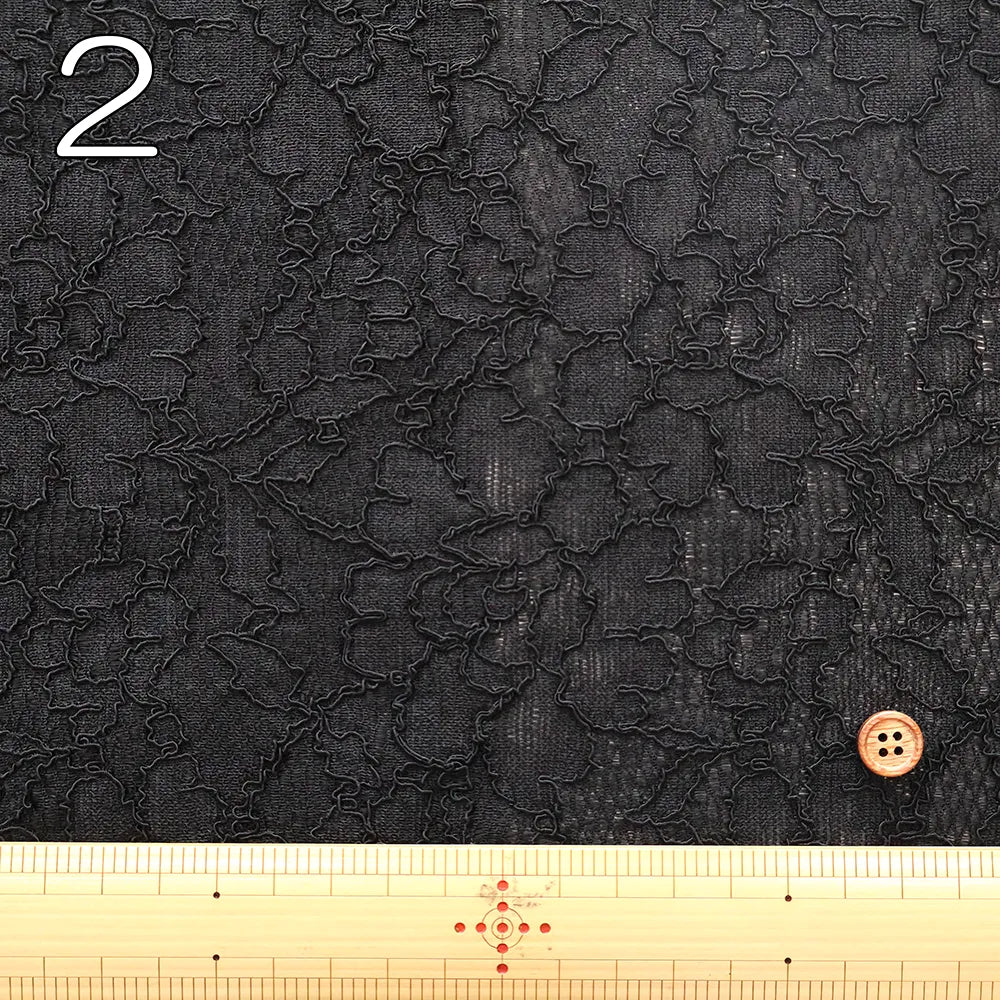 R/N Stretch Raschel Lace Fabric - Flowers - nomura tailor