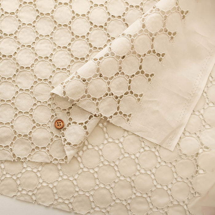 Cotton Lawn Circle Lace Fabric - nomura tailor
