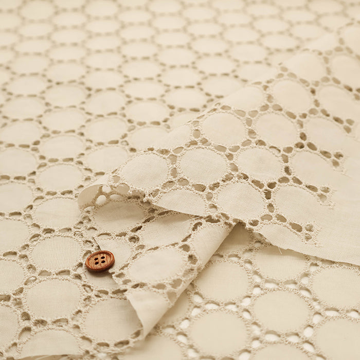 Cotton Lawn Circle Lace Fabric - nomura tailor