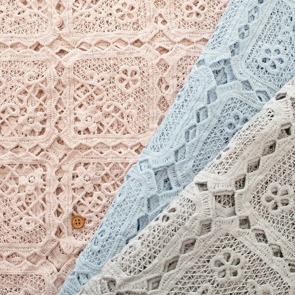 Polyester Chemical Lace Fabric - - Flower Square - nomura tailor