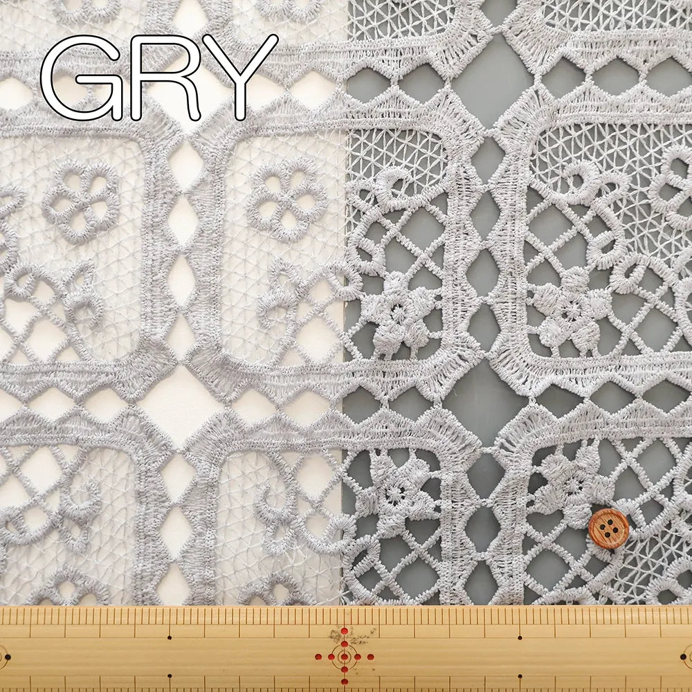 Polyester Chemical Lace Fabric - - Flower Square - nomura tailor