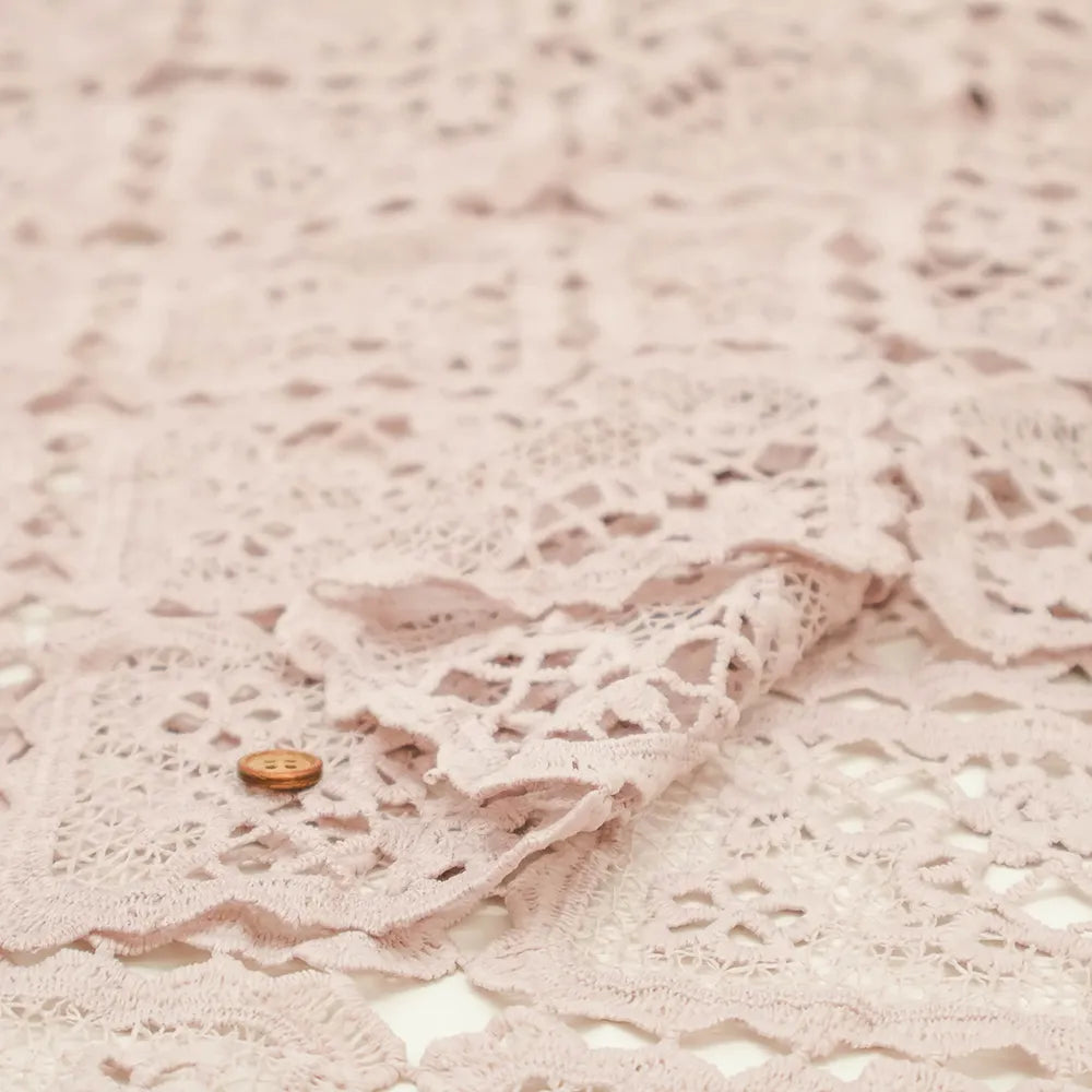 Polyester Chemical Lace Fabric - - Flower Square - nomura tailor