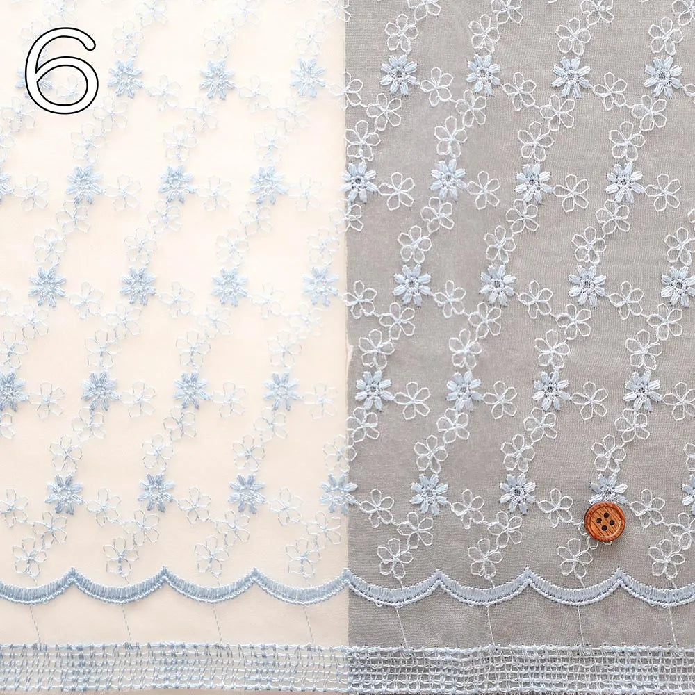 Polyester Organza Lace Fabric - Flowers - nomura tailor