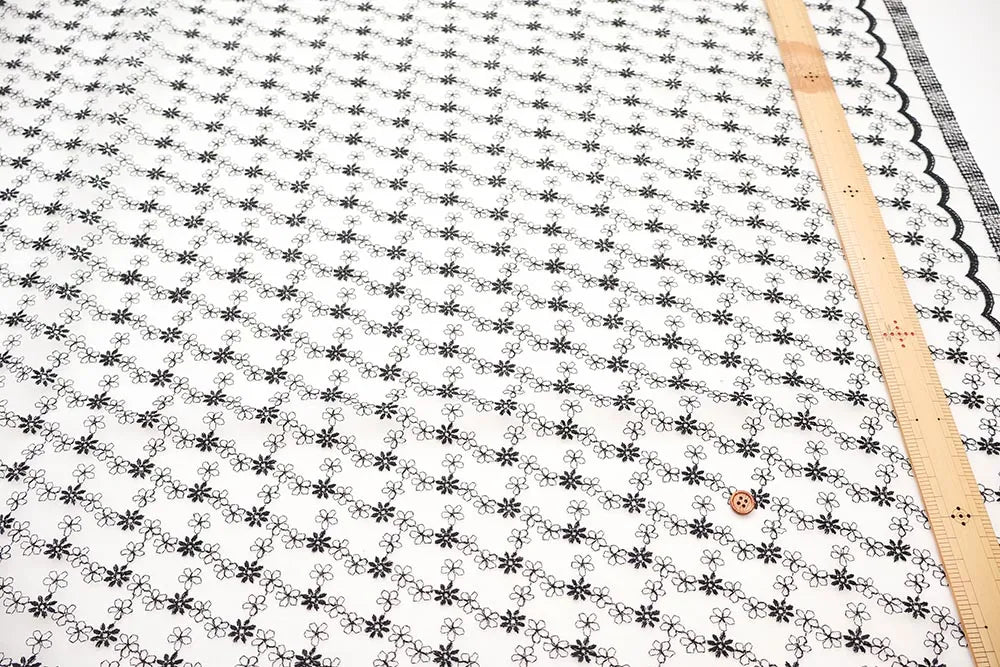 Polyester Organza Lace Fabric - Flowers - nomura tailor