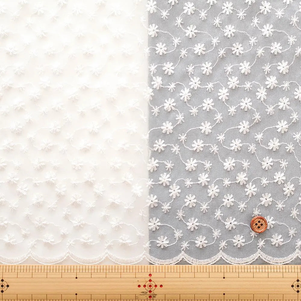 Polyester Organza Lace Fabric - Petit Flower - nomura tailor