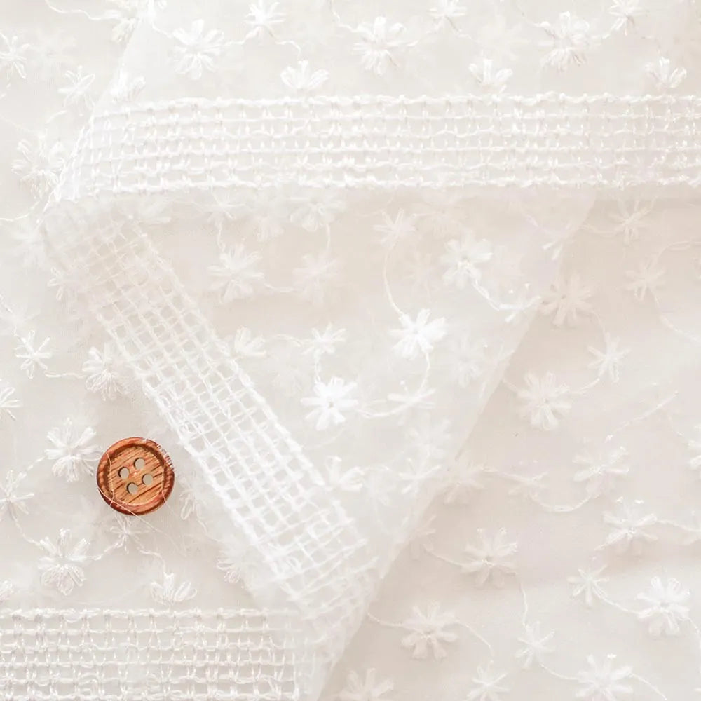 Polyester Organza Lace Fabric - Petit Flower - nomura tailor