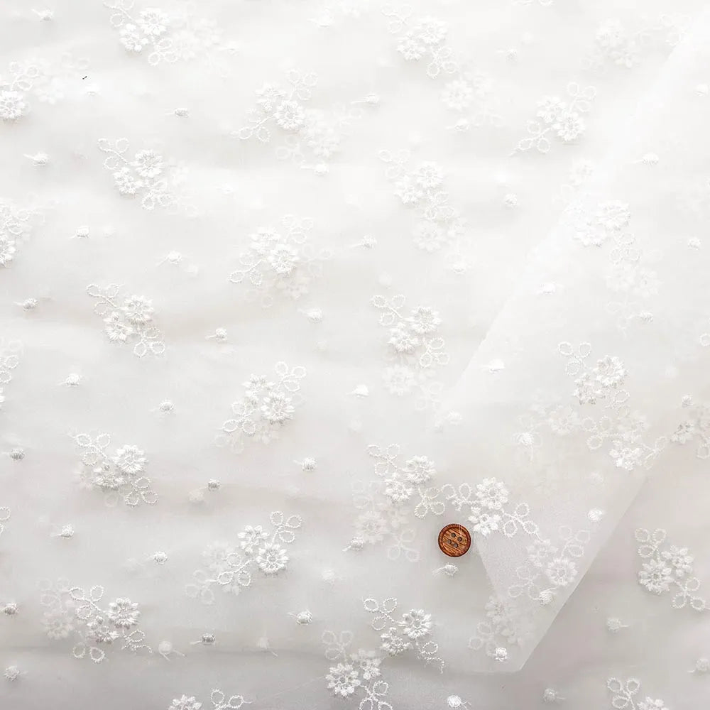Polyester Organza Lace Fabric - Bouquet - nomura tailor