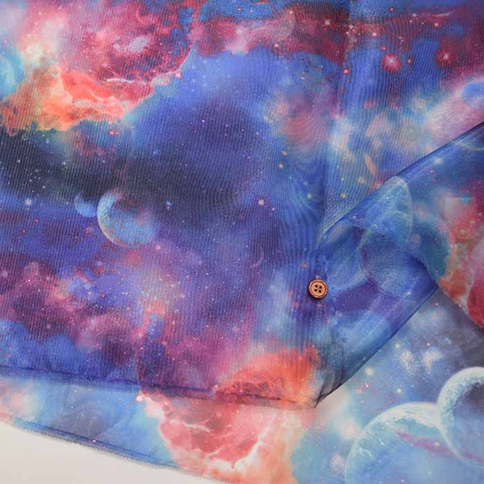 Polyester organdy printed fabric Space - nomura tailor