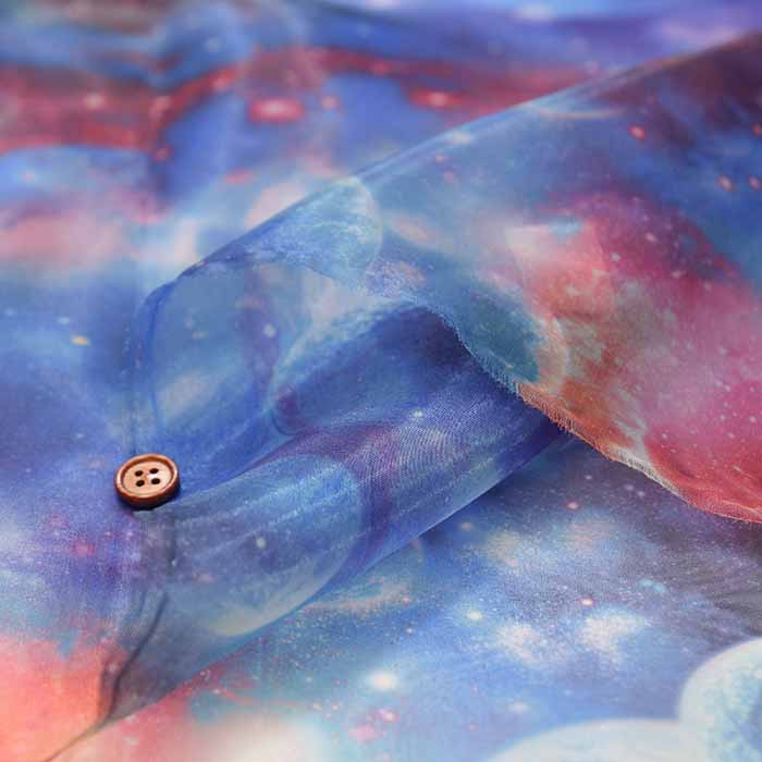 Polyester organdy printed fabric Space - nomura tailor