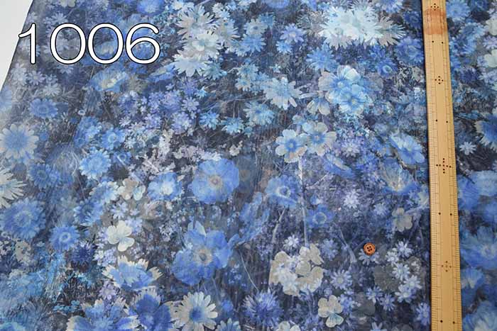 Polyester organdy printed fabric Flower field - nomura tailor