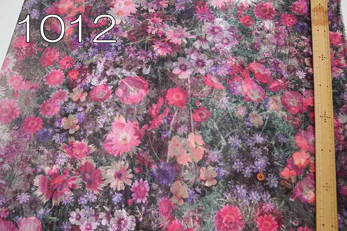 Polyester organdy printed fabric Flower field - nomura tailor