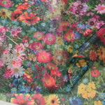 Polyester organdy printed fabric Flower field - nomura tailor