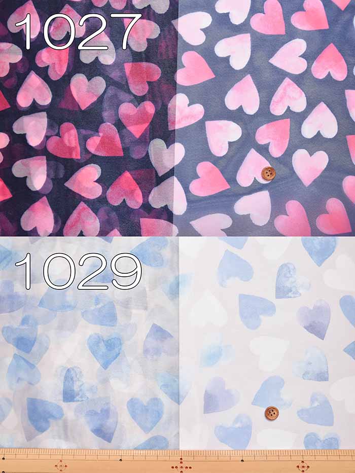 Polyester Organ Jang Print Fabric Heart - nomura tailor