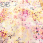 Polyester Organza Printed Fabric - Flowers - nomura tailor