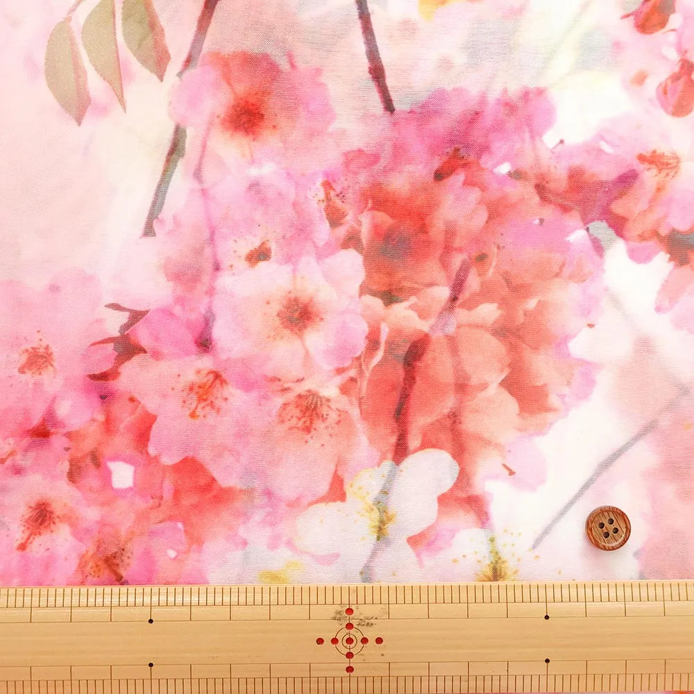 Polyester Organza Printed Fabric - Flowers - nomura tailor