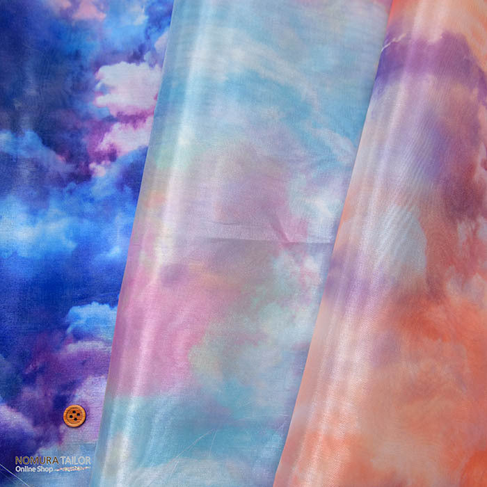 Polyester Organ Jang Print Marble Sky - nomura tailor