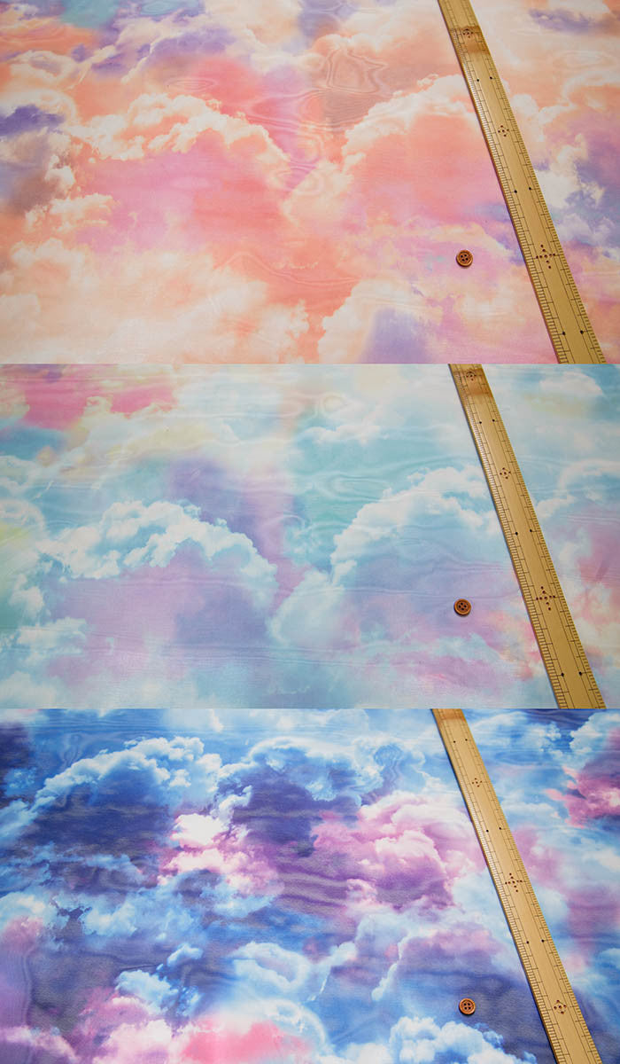 Polyester Organ Jang Print Marble Sky - nomura tailor