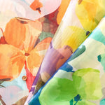 Polyester Organza Printed Fabric Big Flower - nomura tailor
