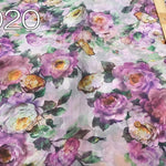 Polyester Organza Printed Fabric - Chic Flower - nomura tailor