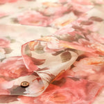 Polyester Organza Printed Fabric - Chic Flower - nomura tailor