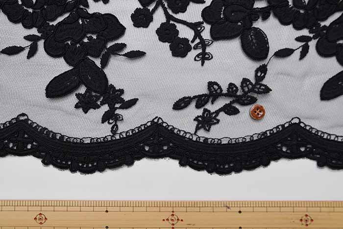 Tulle cord lace fabric Flower - nomura tailor