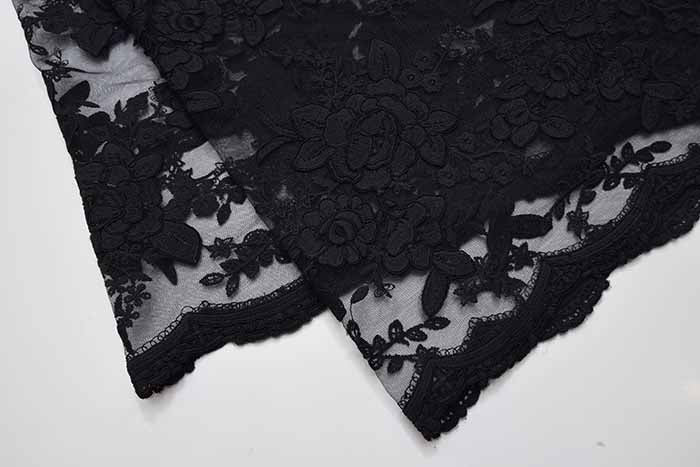 Tulle cord lace fabric Flower - nomura tailor