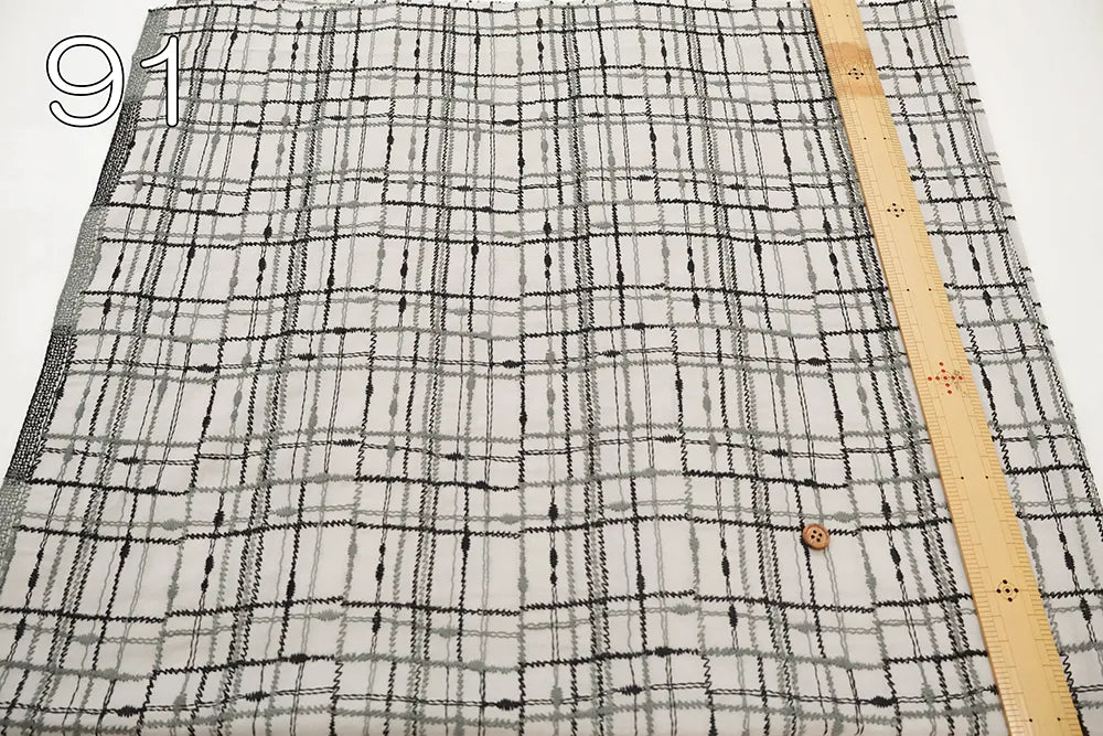 Cotton 60 Lawn Lace Fabric - Check - nomura tailor