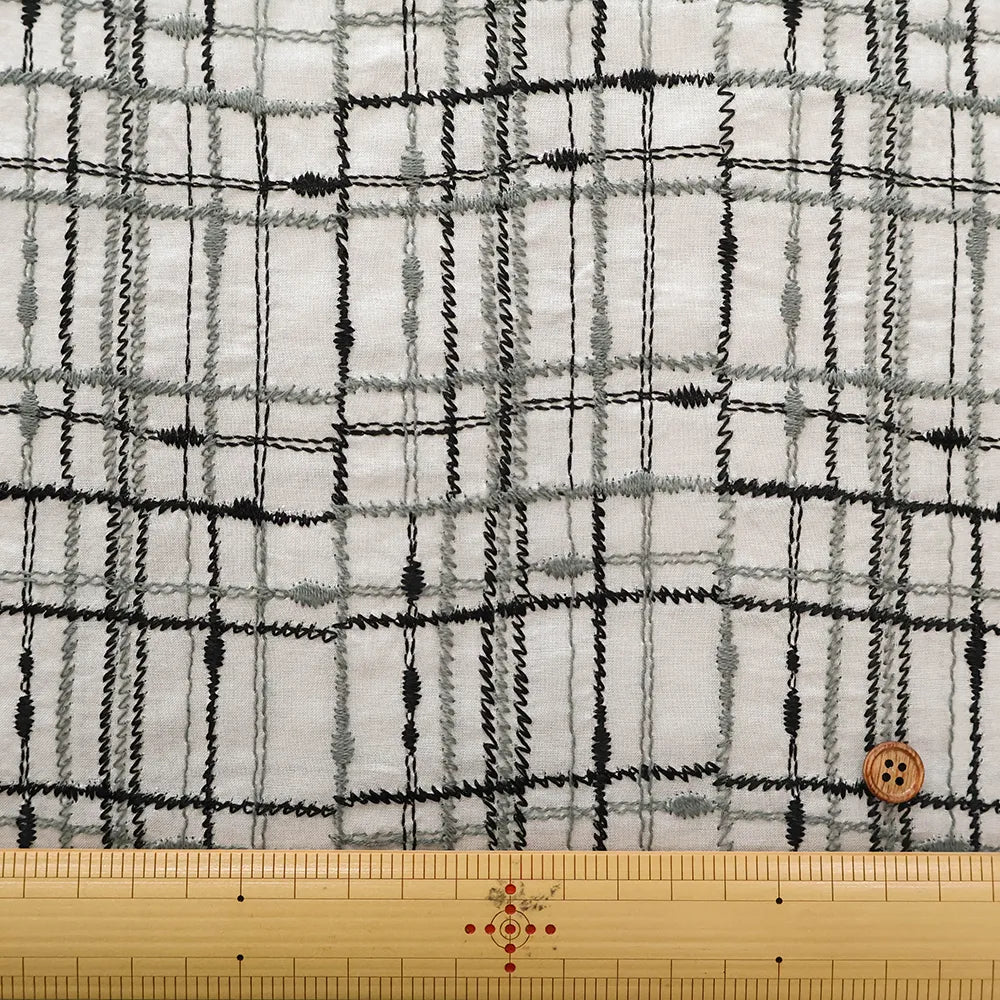 Cotton 60 Lawn Lace Fabric - Check - nomura tailor