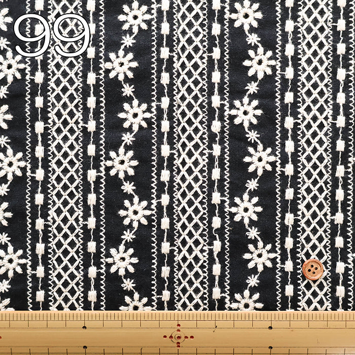 C/L Lace Fabric - Stripe Flower - nomura tailor