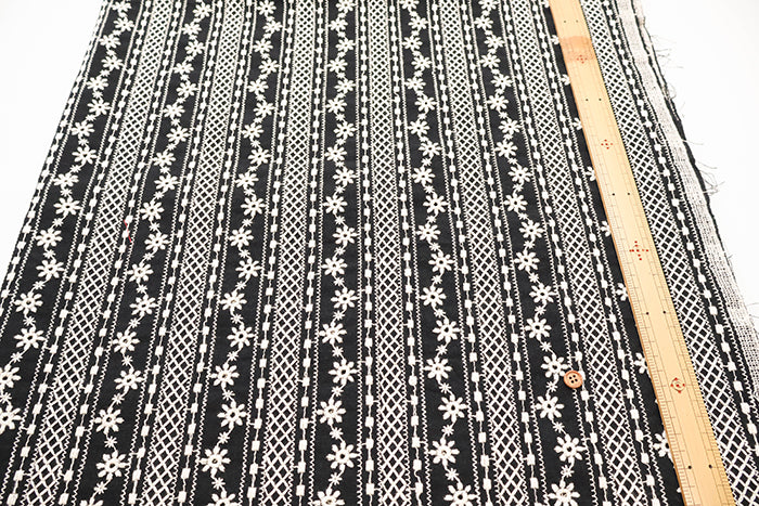 C/L Lace Fabric - Stripe Flower - nomura tailor