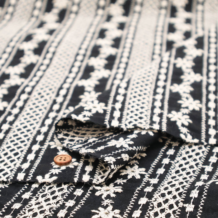 C/L Lace Fabric - Stripe Flower - nomura tailor