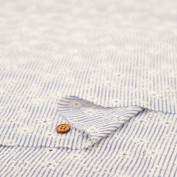 Cotton Lace Fabric - Striped Flower - nomura tailor