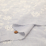 Cotton Stripe Flower Lace Fabric - nomura tailor