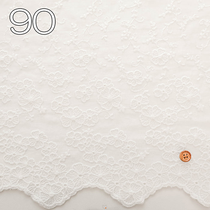 Cotton Color Border Lace Fabric -Flower - nomura tailor