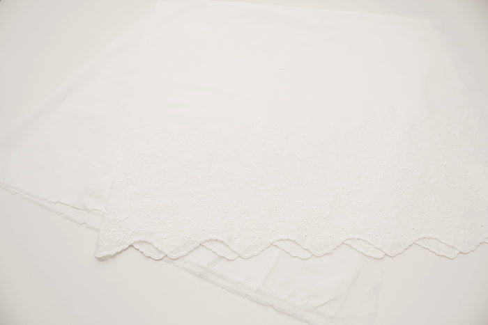 Cotton Color Border Lace Fabric -Flower - nomura tailor