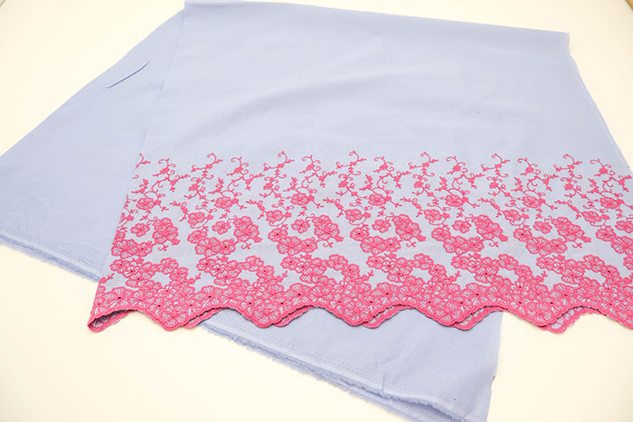 Cotton Color Border Lace Fabric -Flower - nomura tailor
