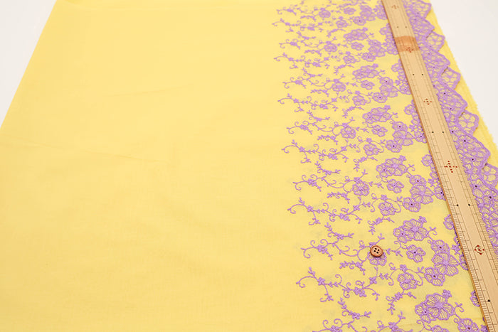 Cotton Color Border Lace Fabric -Flower - nomura tailor
