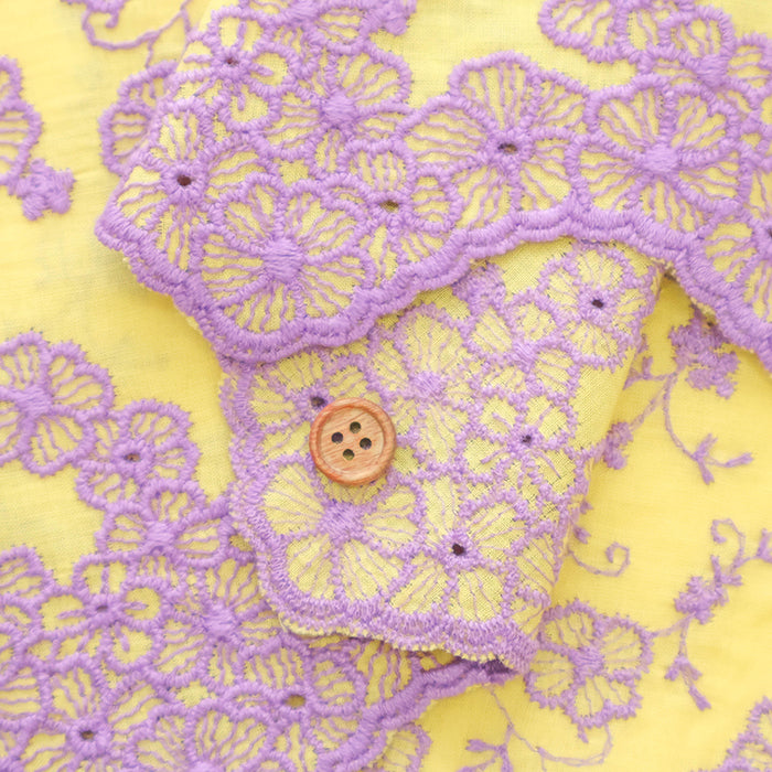 Cotton Color Border Lace Fabric -Flower - nomura tailor