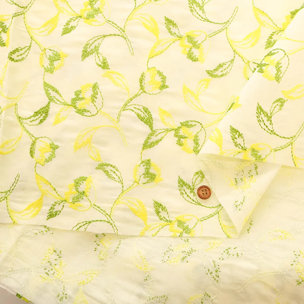 Cotton 60 Lawn Flower Lace Fabric - nomura tailor