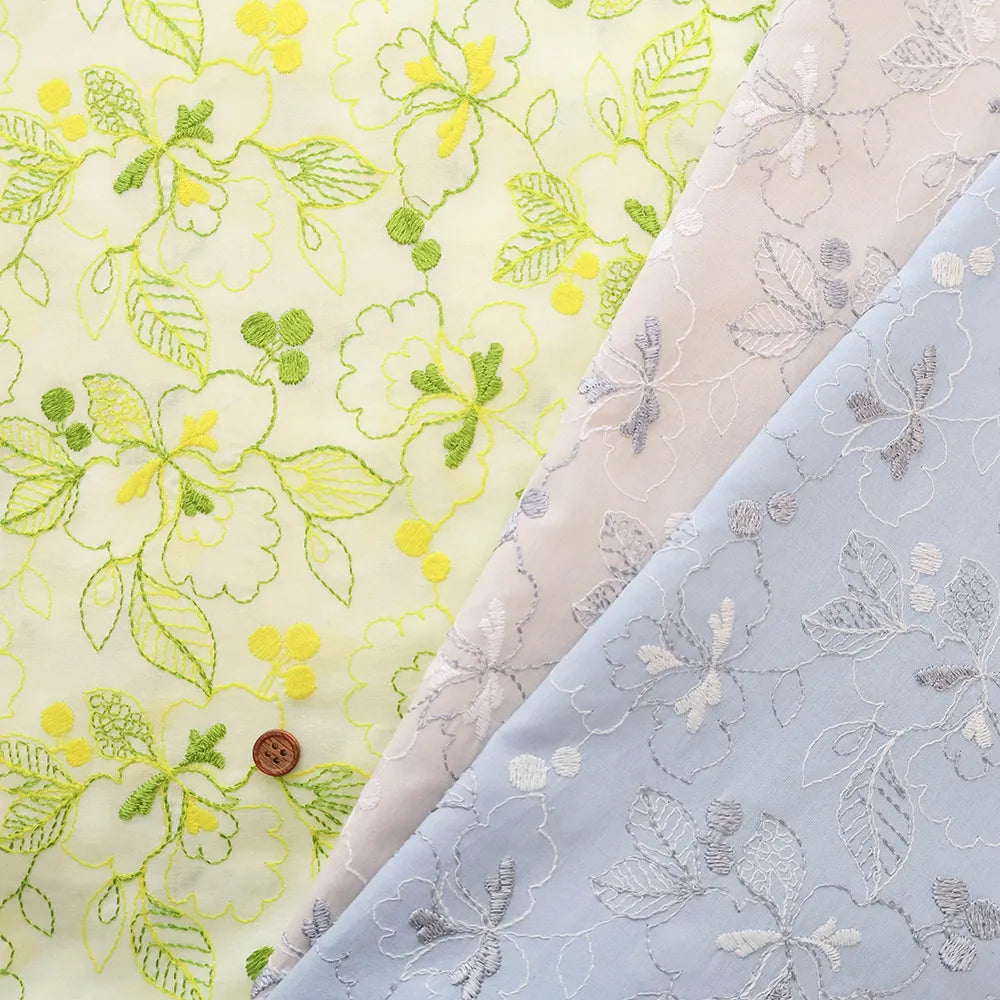 Cotton 60 Lawn Flower Lace Fabric - nomura tailor