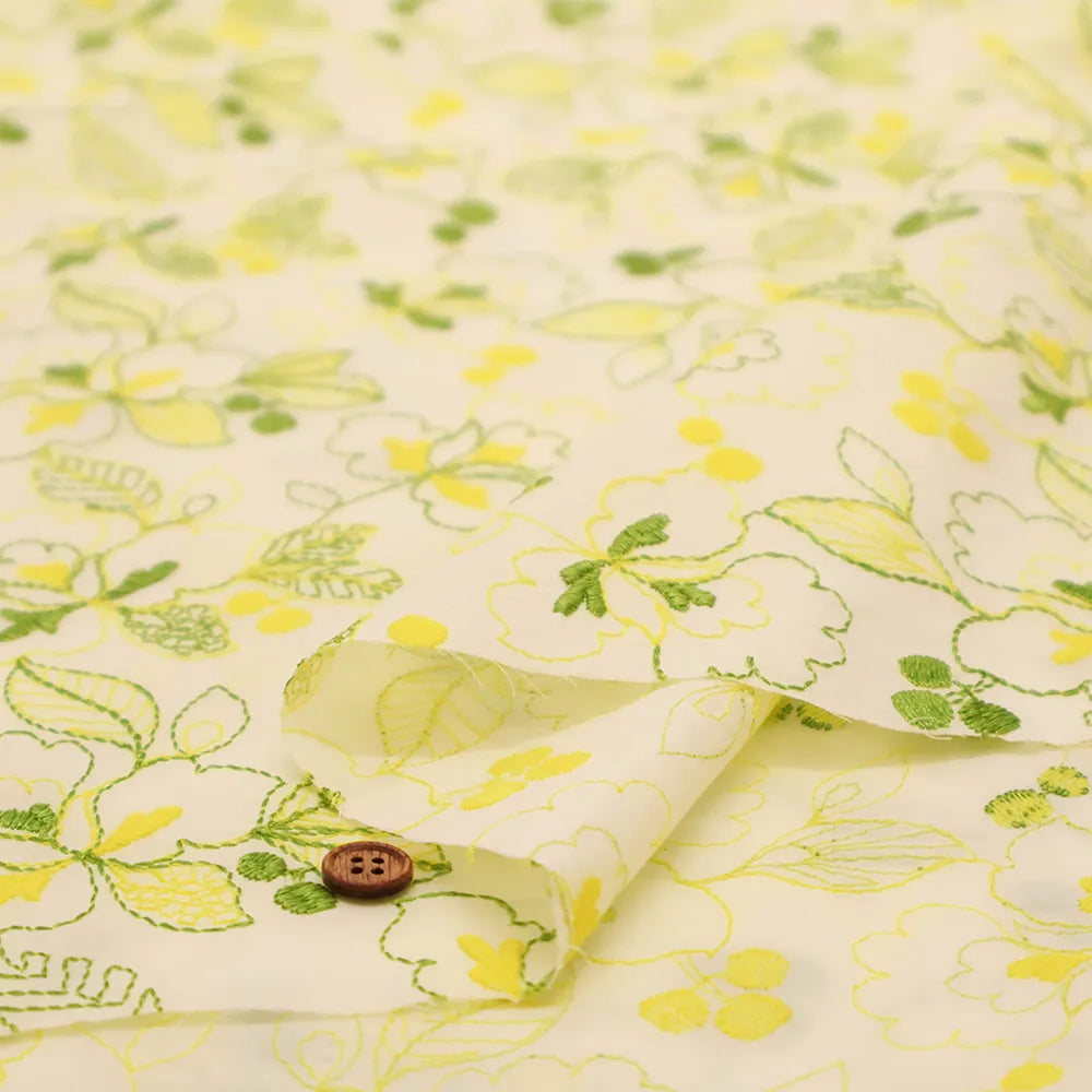 Cotton 60 Lawn Flower Lace Fabric - nomura tailor