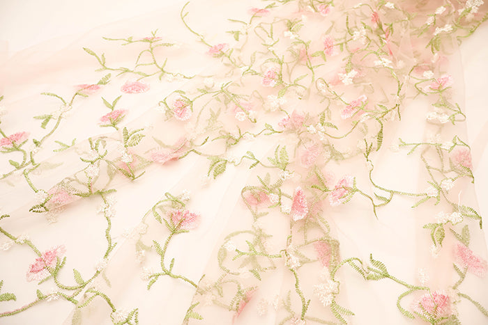 Made in China Nylon Tulle Fabric - Flower - nomura tailor