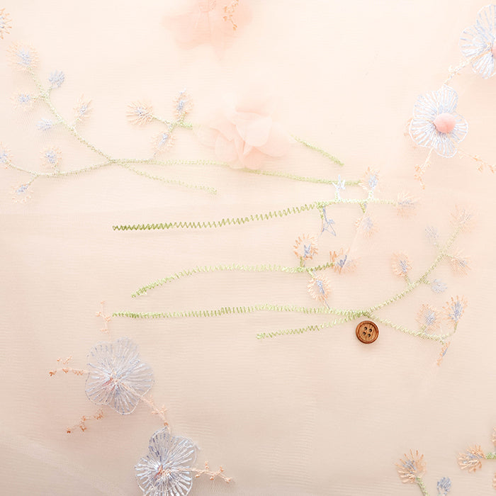 Made in China Nylon Tulle Fabric - Pompon flower - nomura tailor