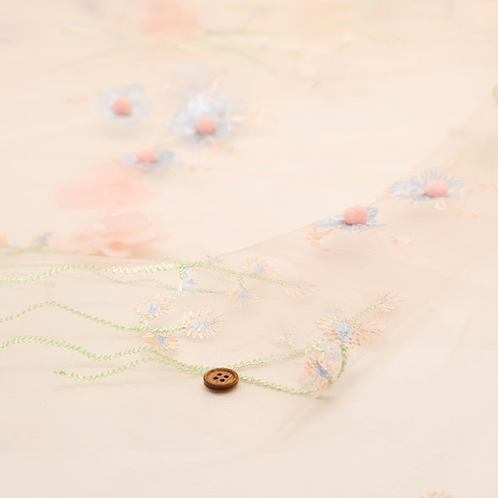 Made in China Nylon Tulle Fabric - Pompon flower - nomura tailor