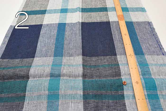 Omi hemp check fabric 1 - nomura tailor